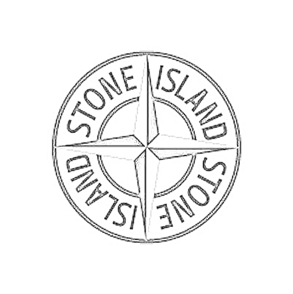 Логотип Stone Island с компасом и текстом 