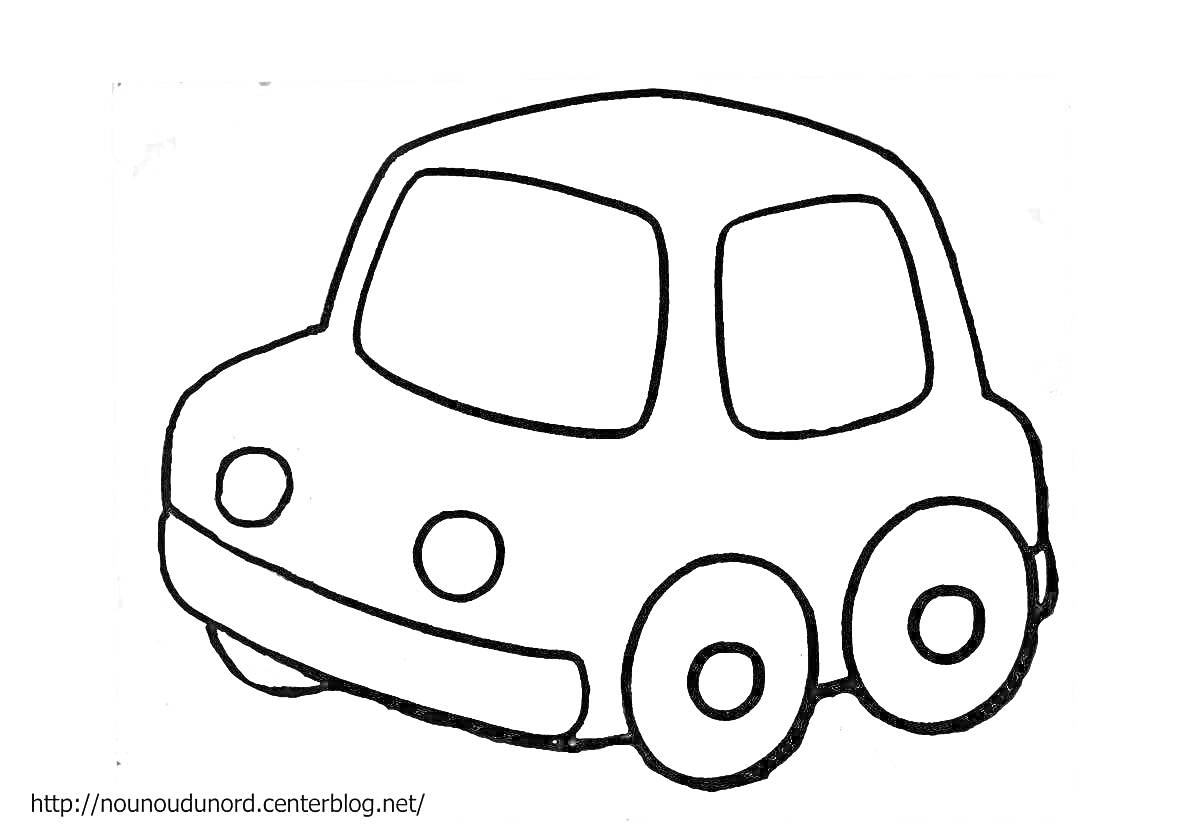 На раскраске изображено: Транспорт, Авто, Окна, Фары, Колёса, Без цвета, Контурные рисунки