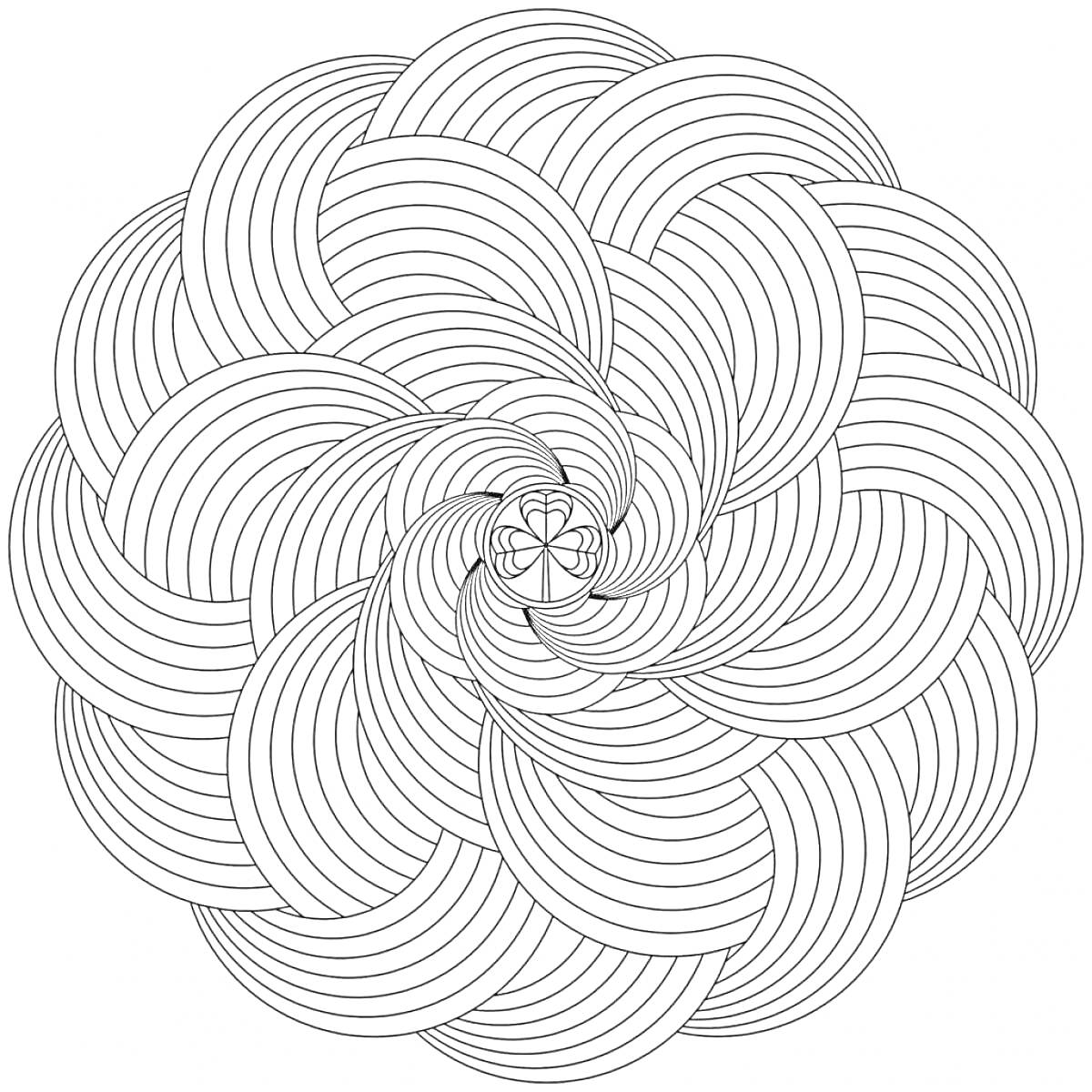 круговая спираль из пересекающихся дуг