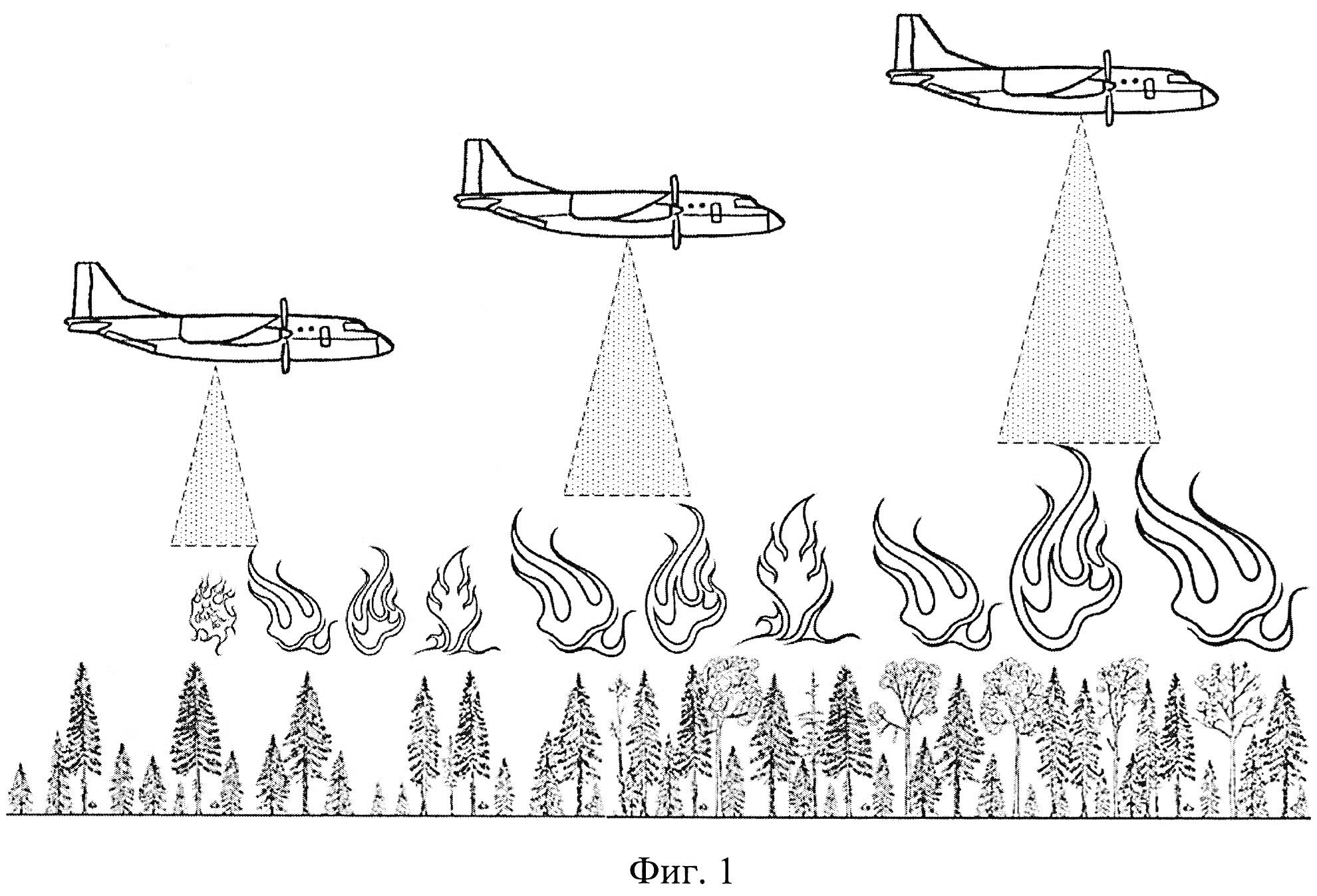 На раскраске изображено: Лесной пожар, Самолеты, Огонь, Вода, Лес, Тушение пожара, Пламя, Деревья, Авиация