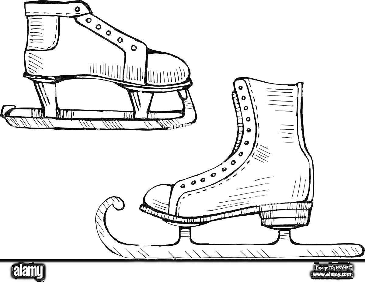 Раскраска Коньки - ботинки с лезвиями