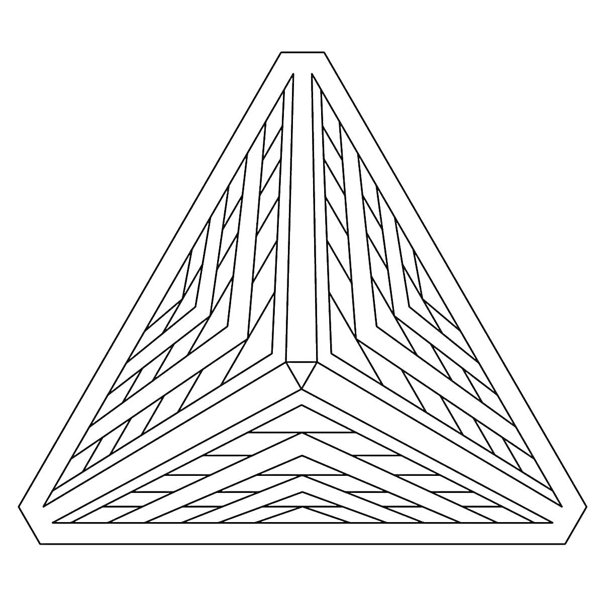 Трёхмерный пирамидальный узор с геометрическими линиями