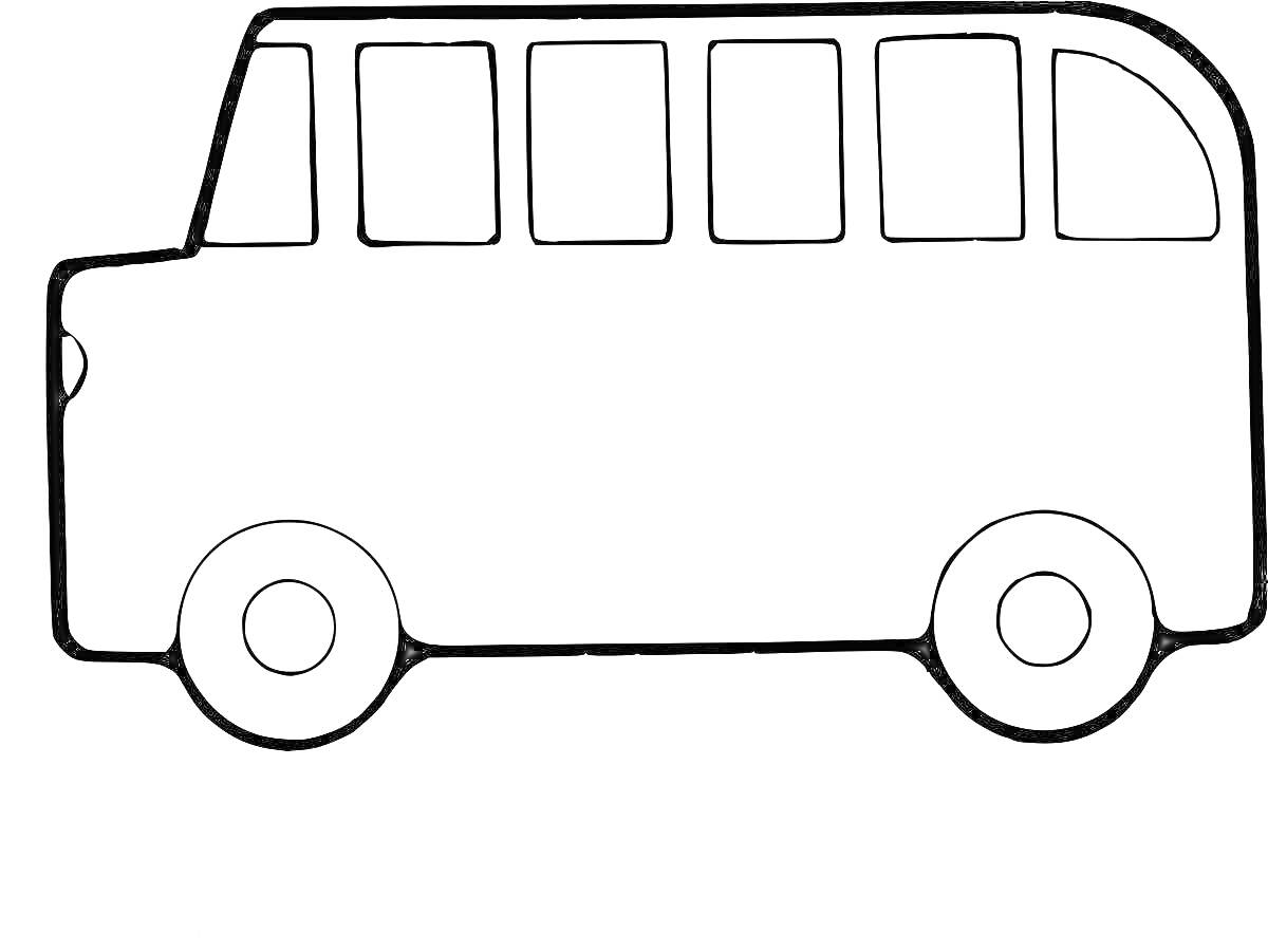На раскраске изображено: Автобус, Транспорт, Окна, Дверь, Обучение