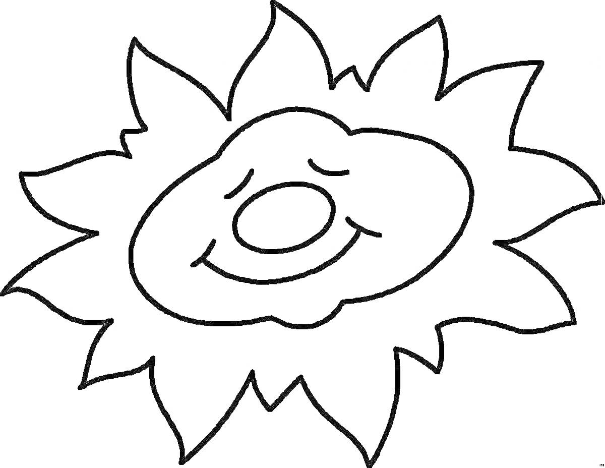 На раскраске изображено: Лицо, Лучи, Солнечные лучи, Для детей, Краски, Солнце