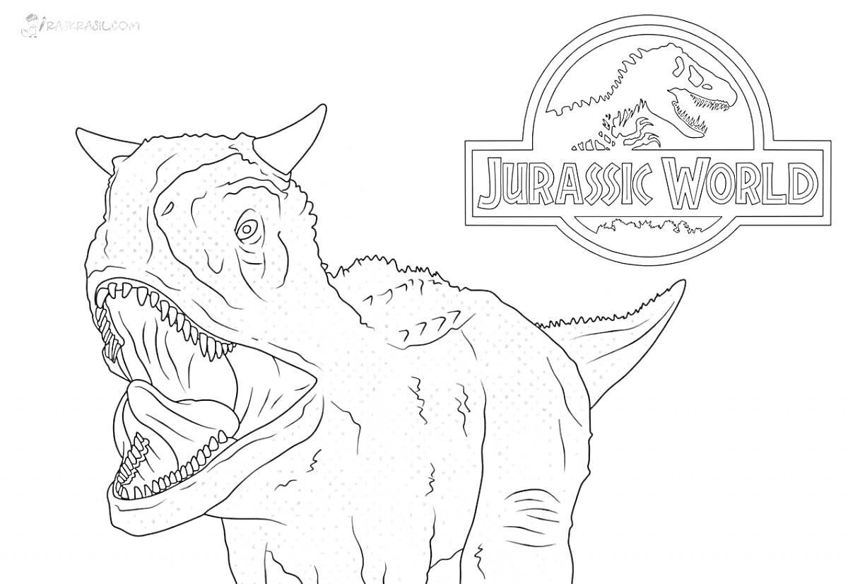 На раскраске изображено: Динозавр, Юрский период, Доисторические животные