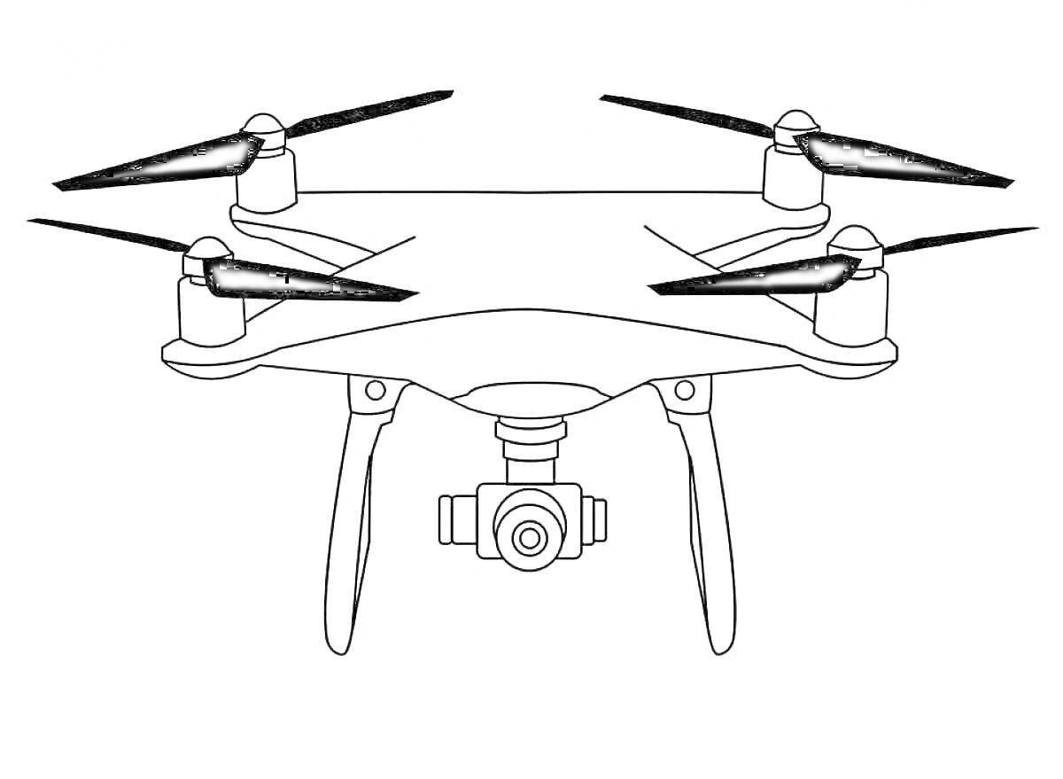 Квадрокоптер с камерой и пропеллерами