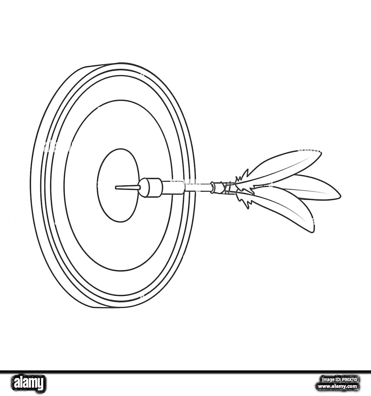 Раскраска Мишень с тремя стрелами