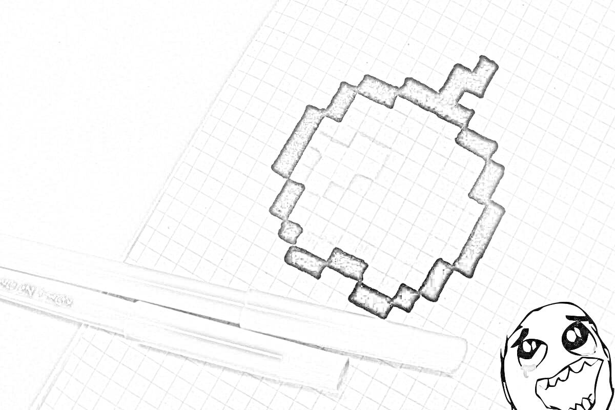 На раскраске изображено: Майнкрафт, Маркеры, Пиксельный арт