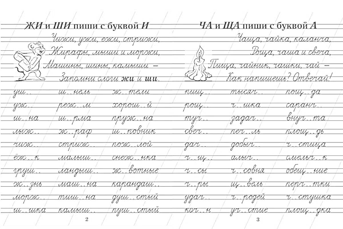 На раскраске изображено: Правописание, Жи, Ши, Ча, ЩА, Русский язык, Учеба, Обучение