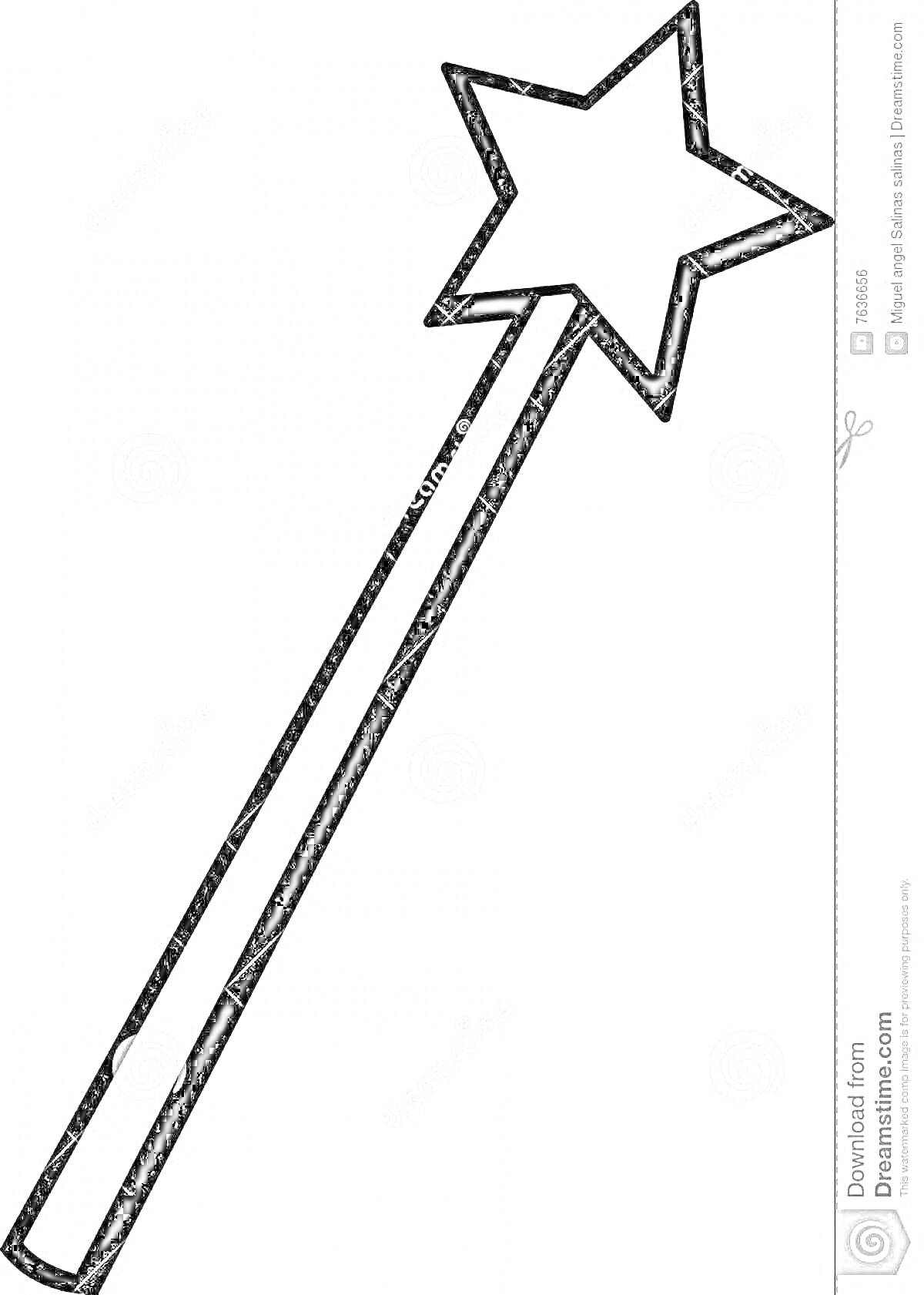 Раскраска Волшебная палочка со звездой