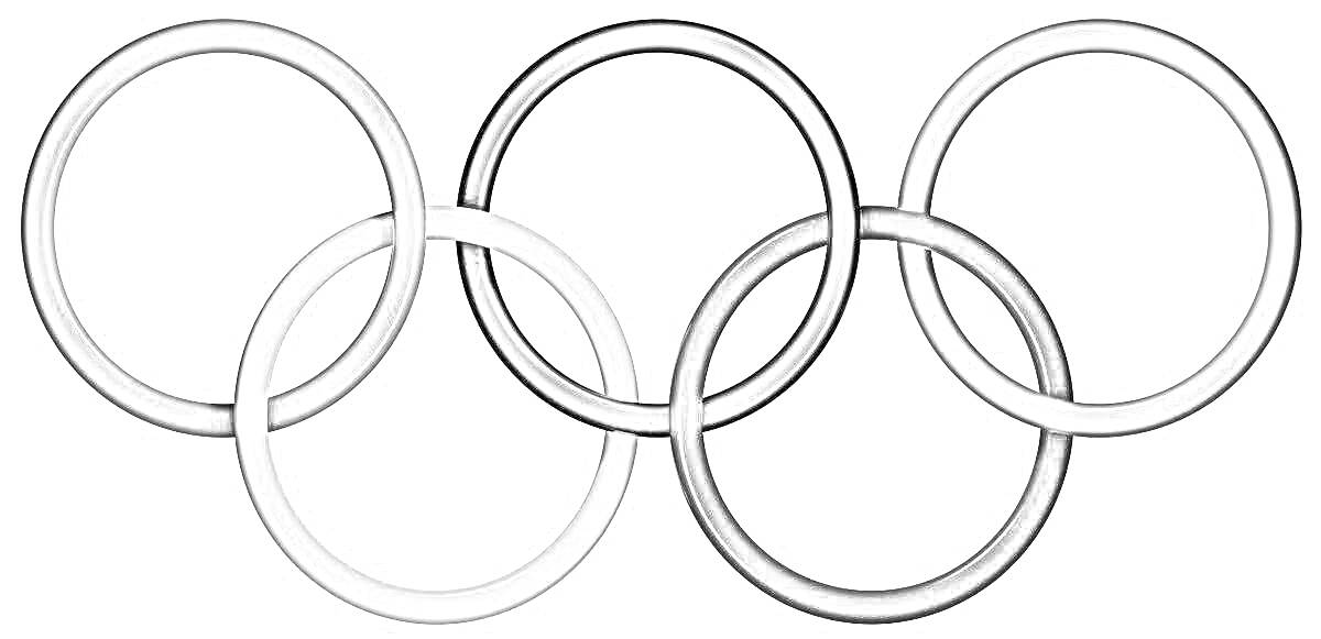 Раскраска пять переплетенных олимпийских колец