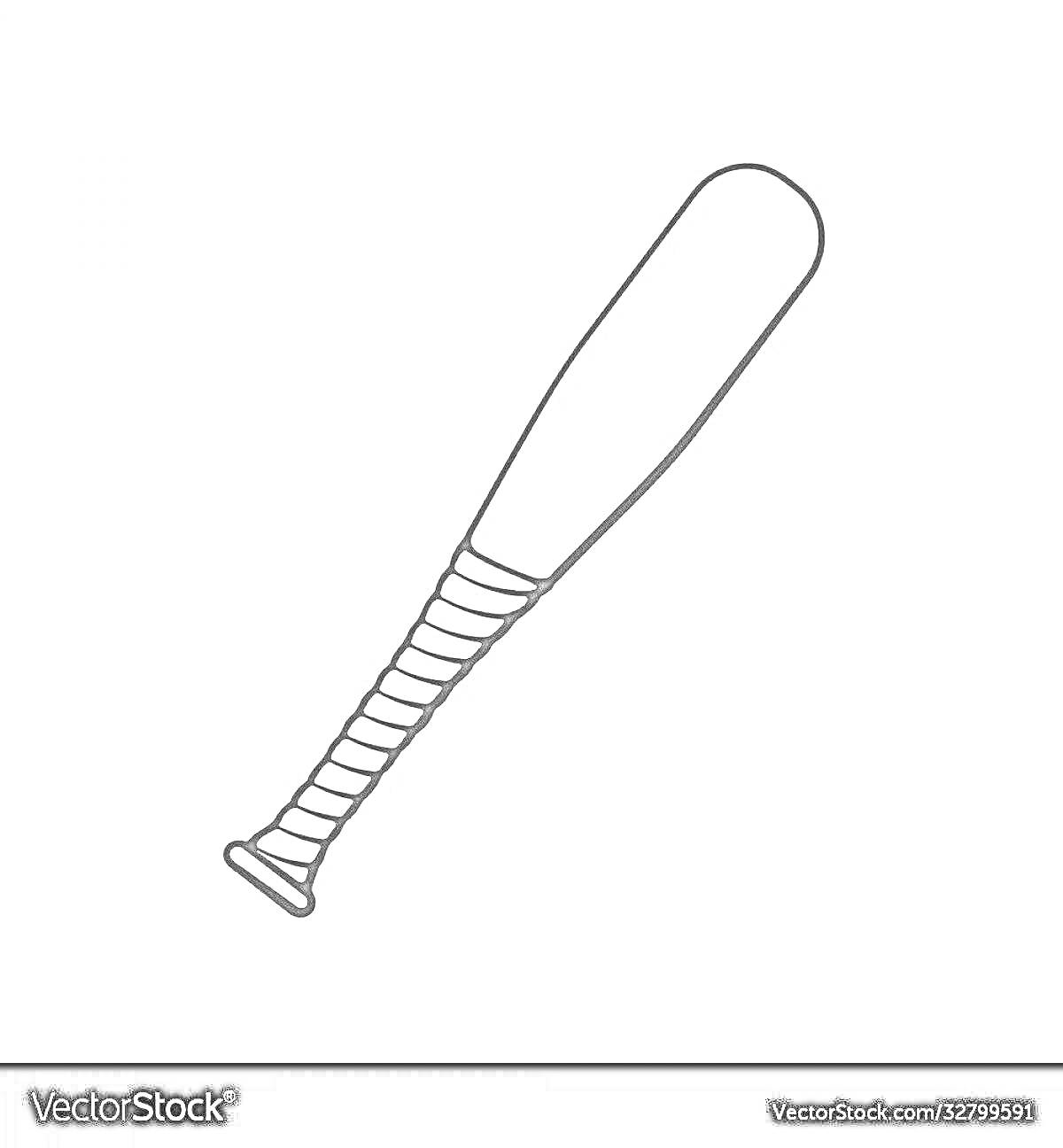 РаскраскаБейсбольная бита с обмотанной ручкой