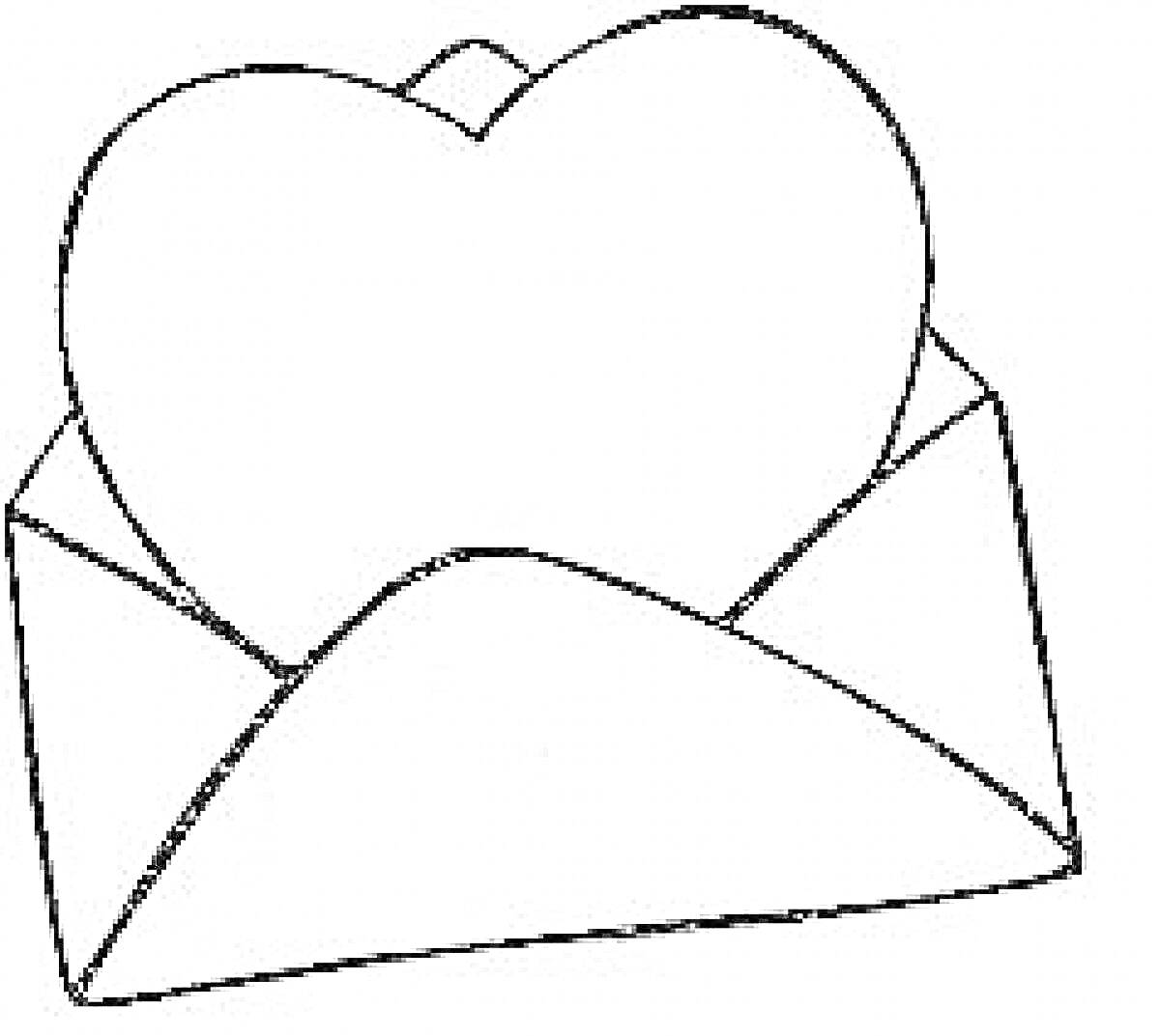 Раскраска конверт с сердцем