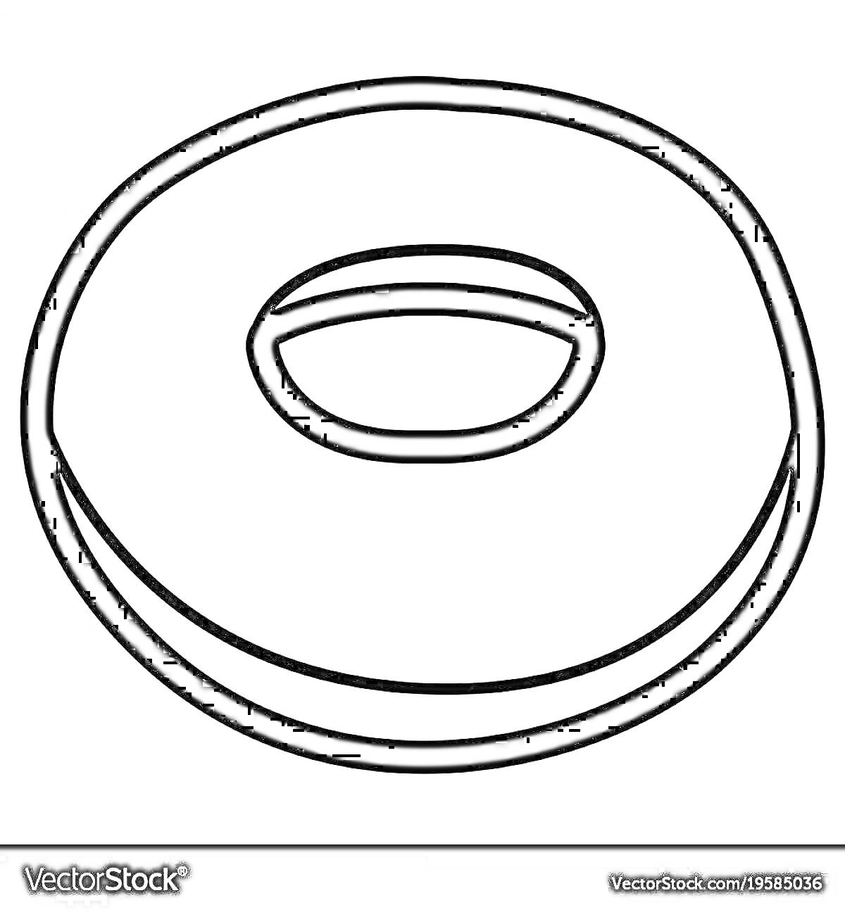 Бублик с отверстием в центре (контур)