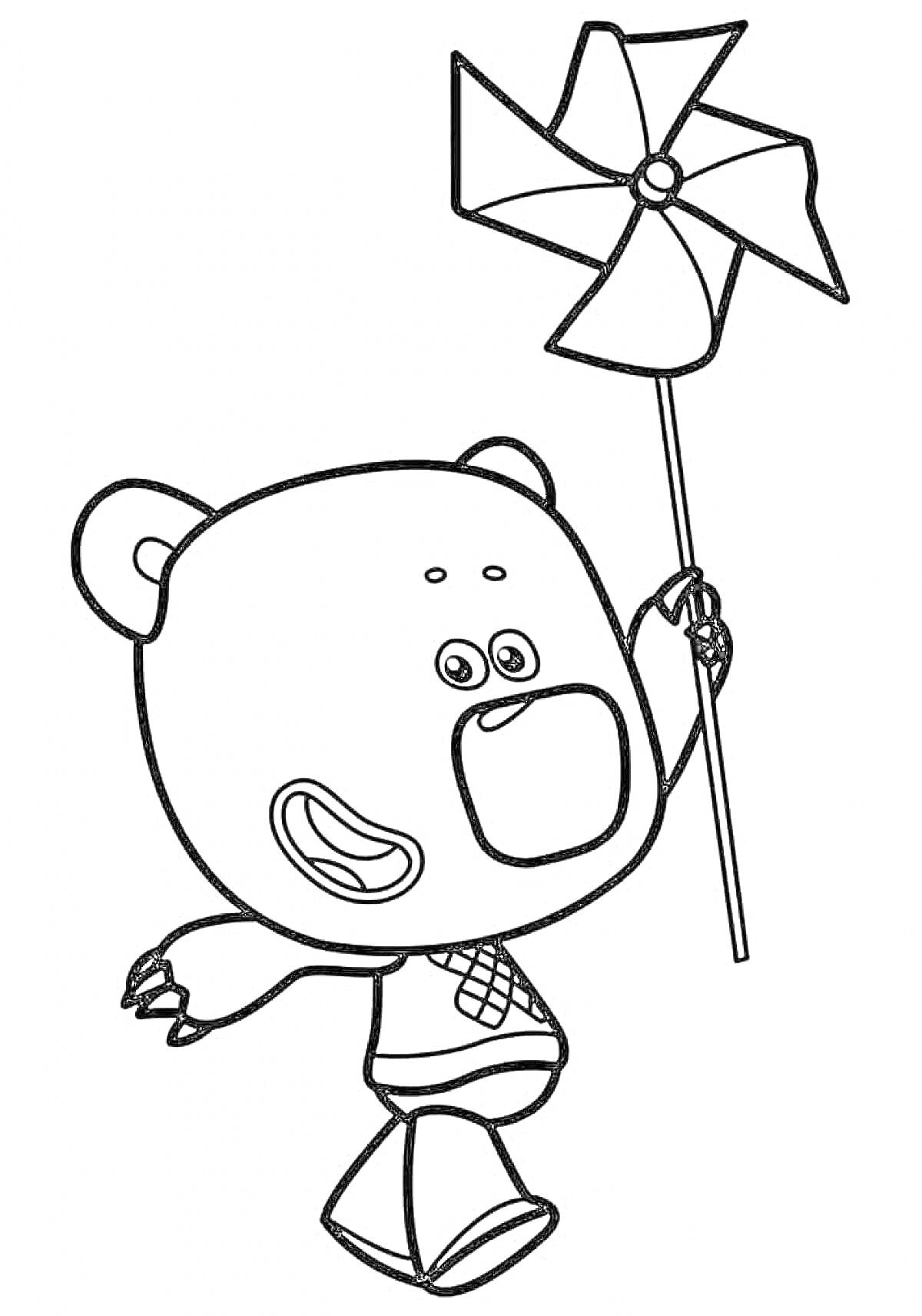 На раскраске изображено: Мимимишки, Для детей, 3 года, 4 года, Игра, Медведь
