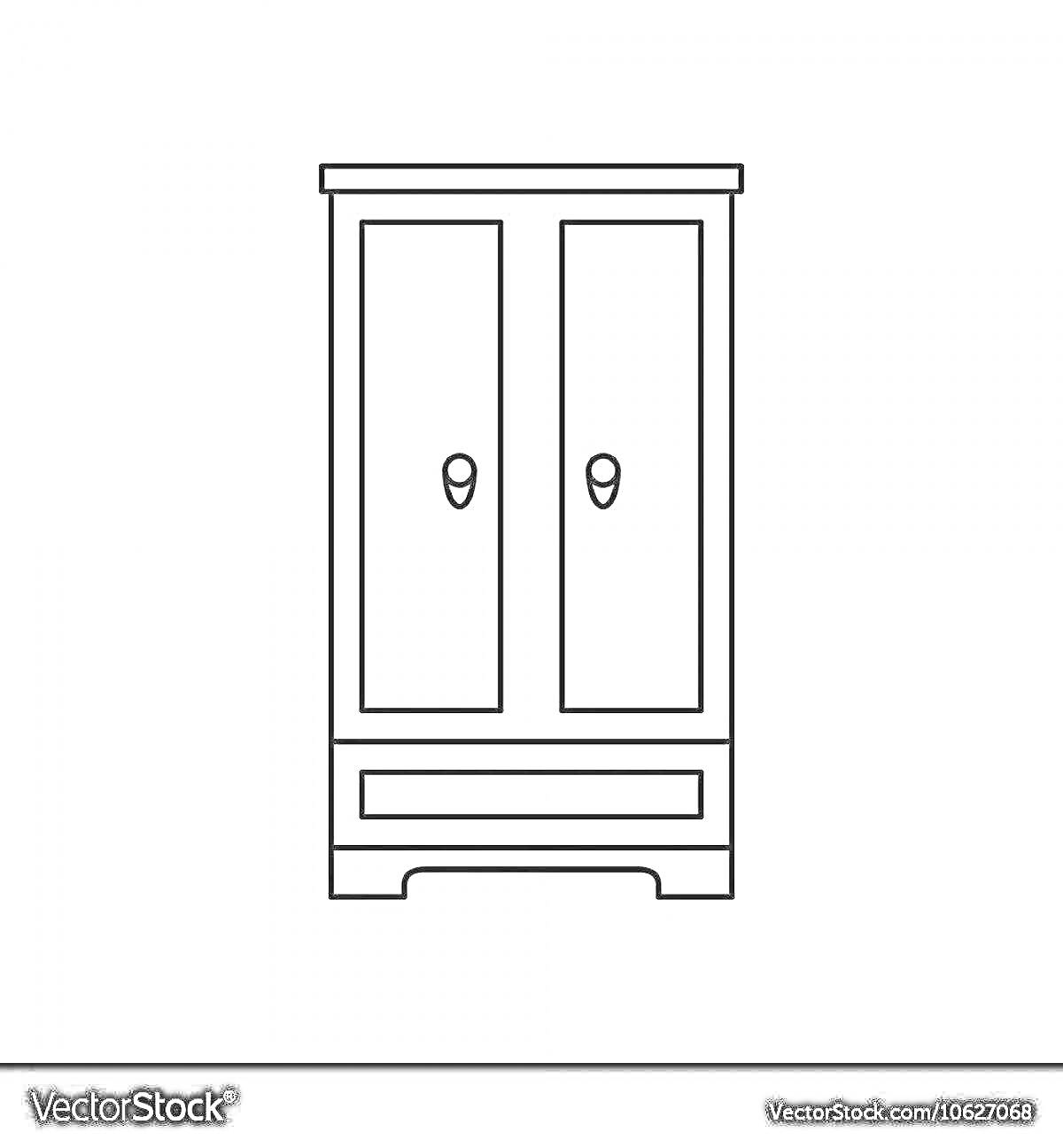 На раскраске изображено: Шкаф, Мебель