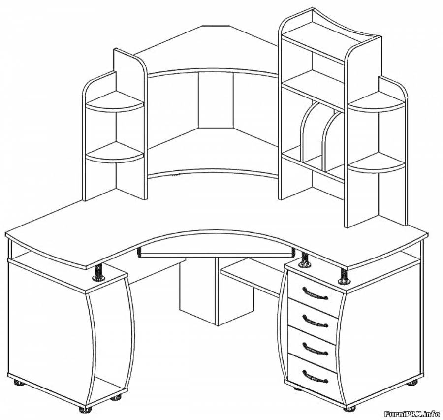 Письменный стол раскраска