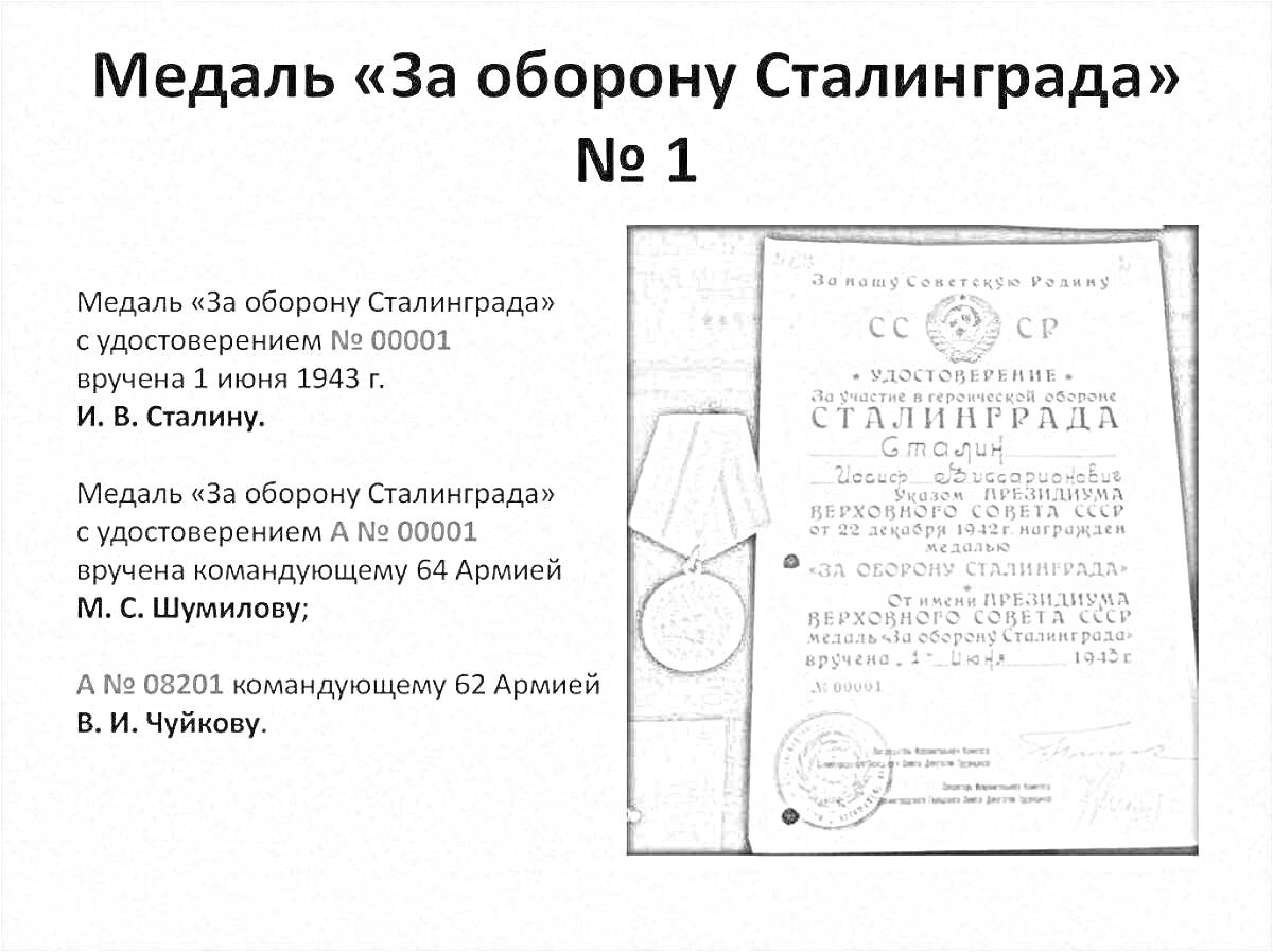 На раскраске изображено: Медаль, Оборона Сталинграда, Сталинград, Удостоверение, Награда, Вторая мировая война, Советский союз, История, Военные награды