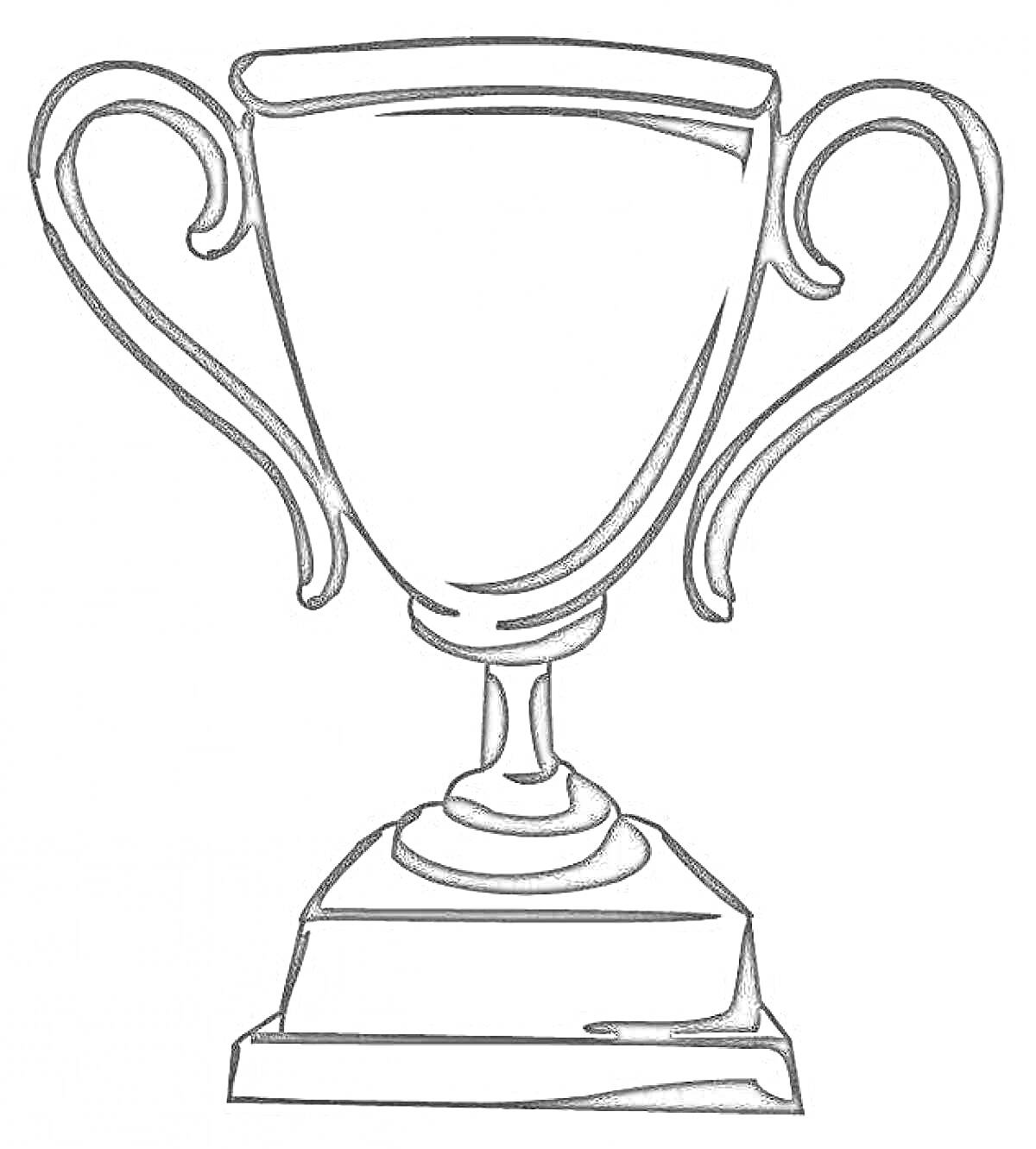 На раскраске изображено: Кубок, Победитель, Трофей, Награда, Подставка, Ручка, Контурные рисунки