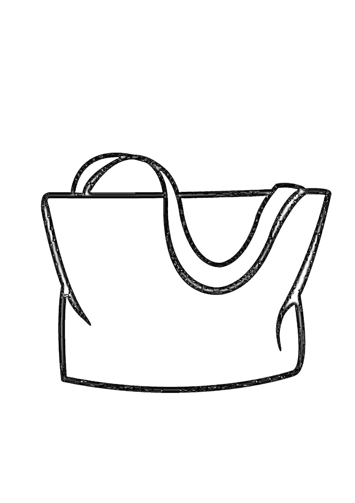 На раскраске изображено: Сумка, Аксессуар