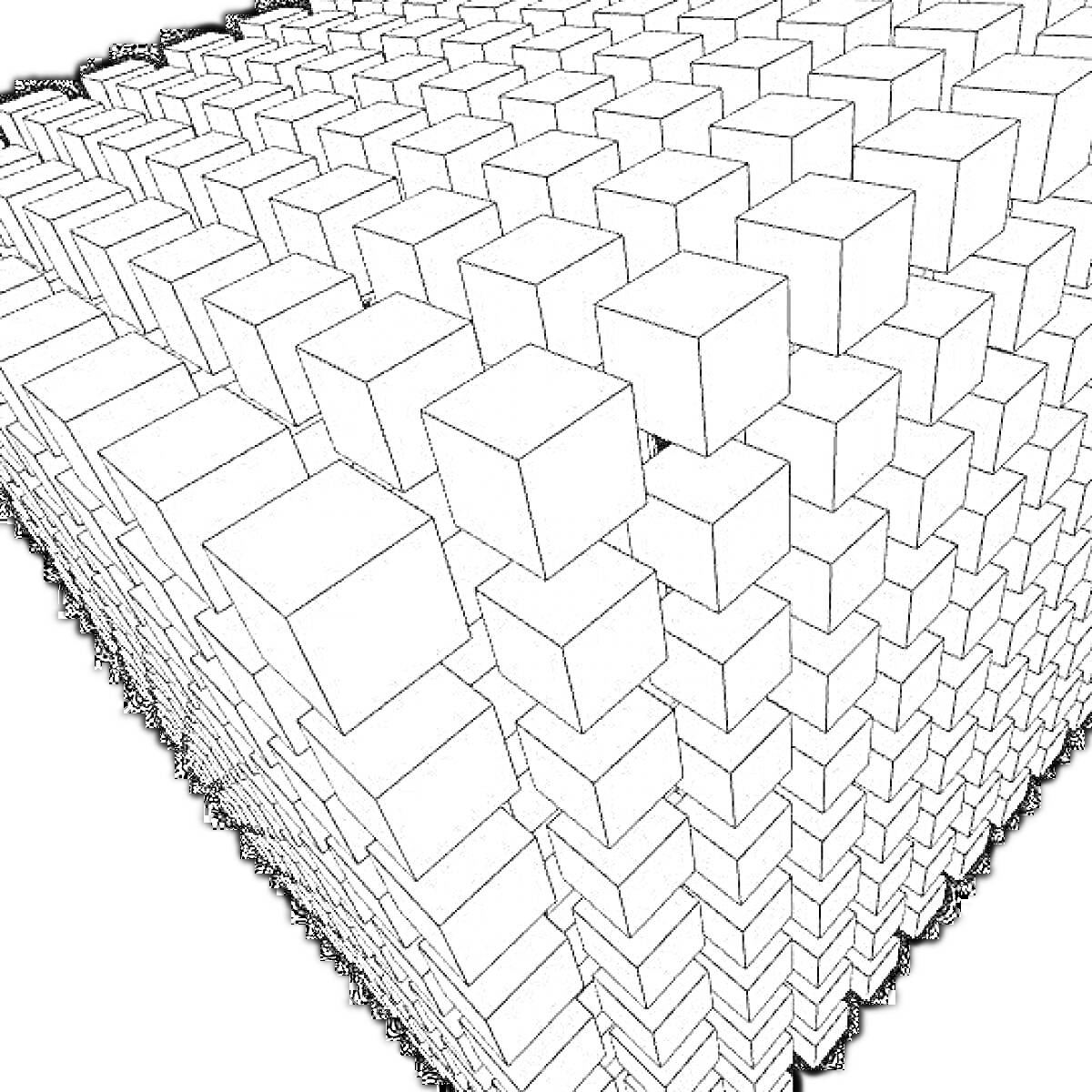 множество кубов в перспективе