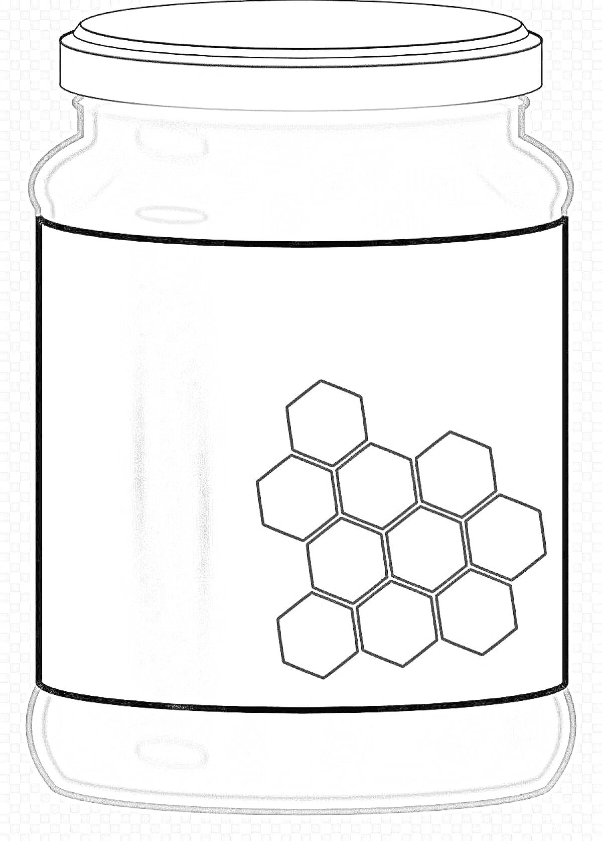 Раскраска Банка с медом и соты