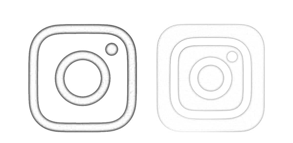 На раскраске изображено: Instagram, Логотипы, Социальные сети, Иконки, Сравнение
