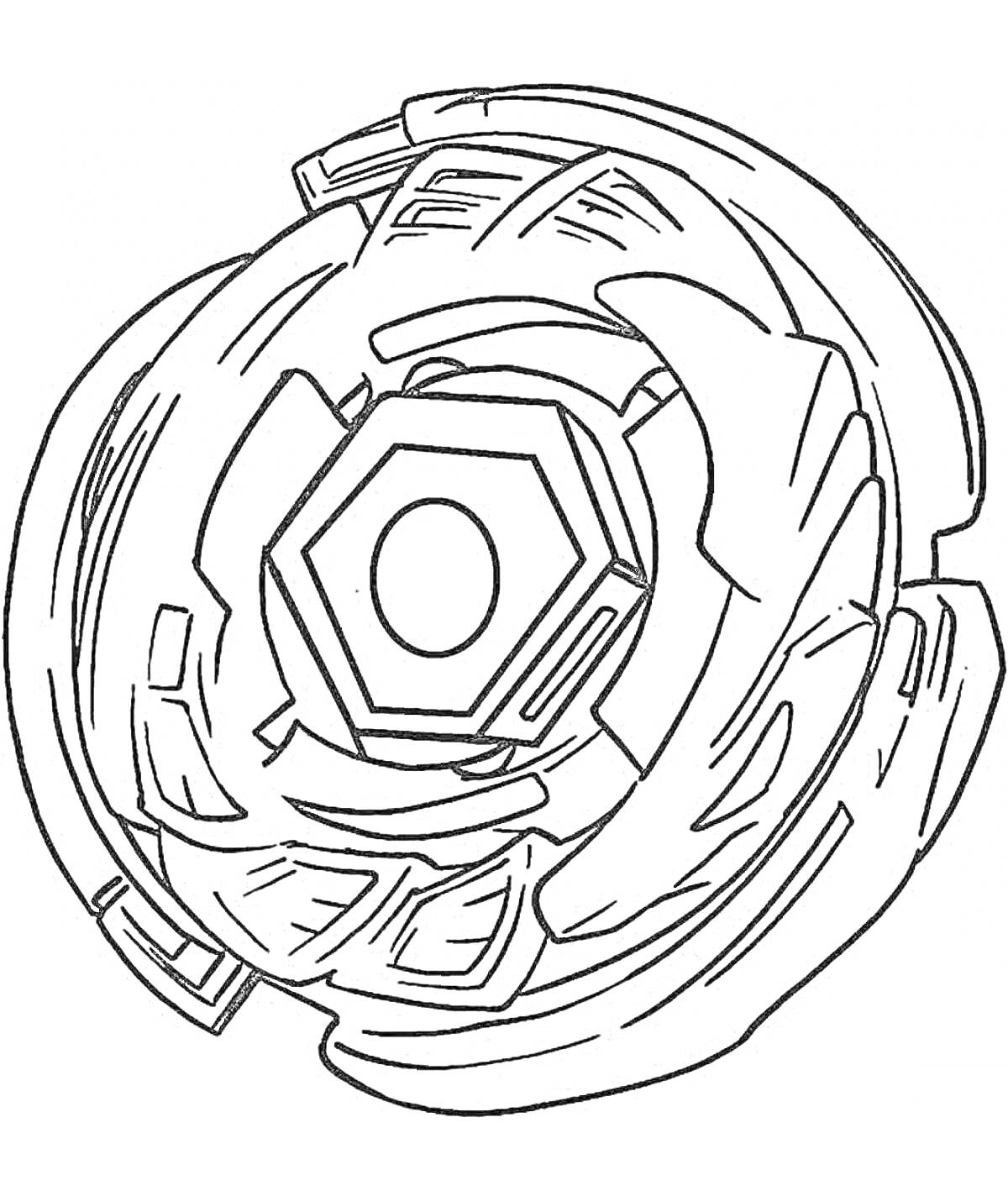 На раскраске изображено: Бейблэйд, Спиннер, Лопасти, Контурные рисунки