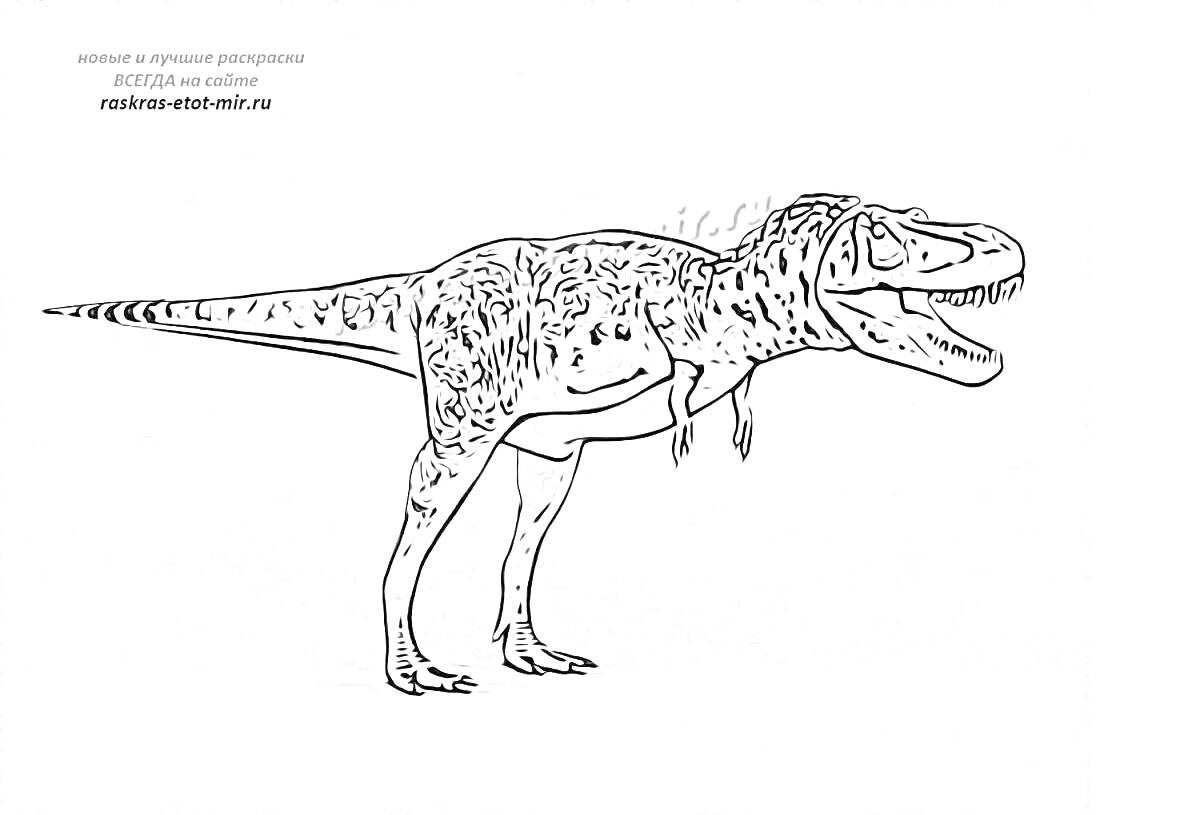 Раскраска Буль тарбозавр, стоящий на земле