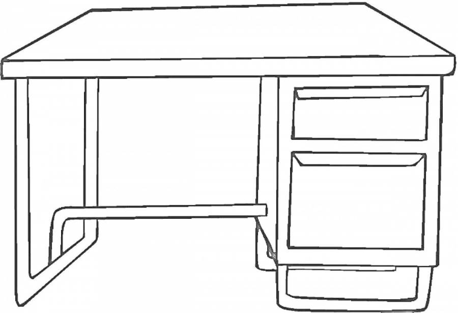 Письменный стол раскраска