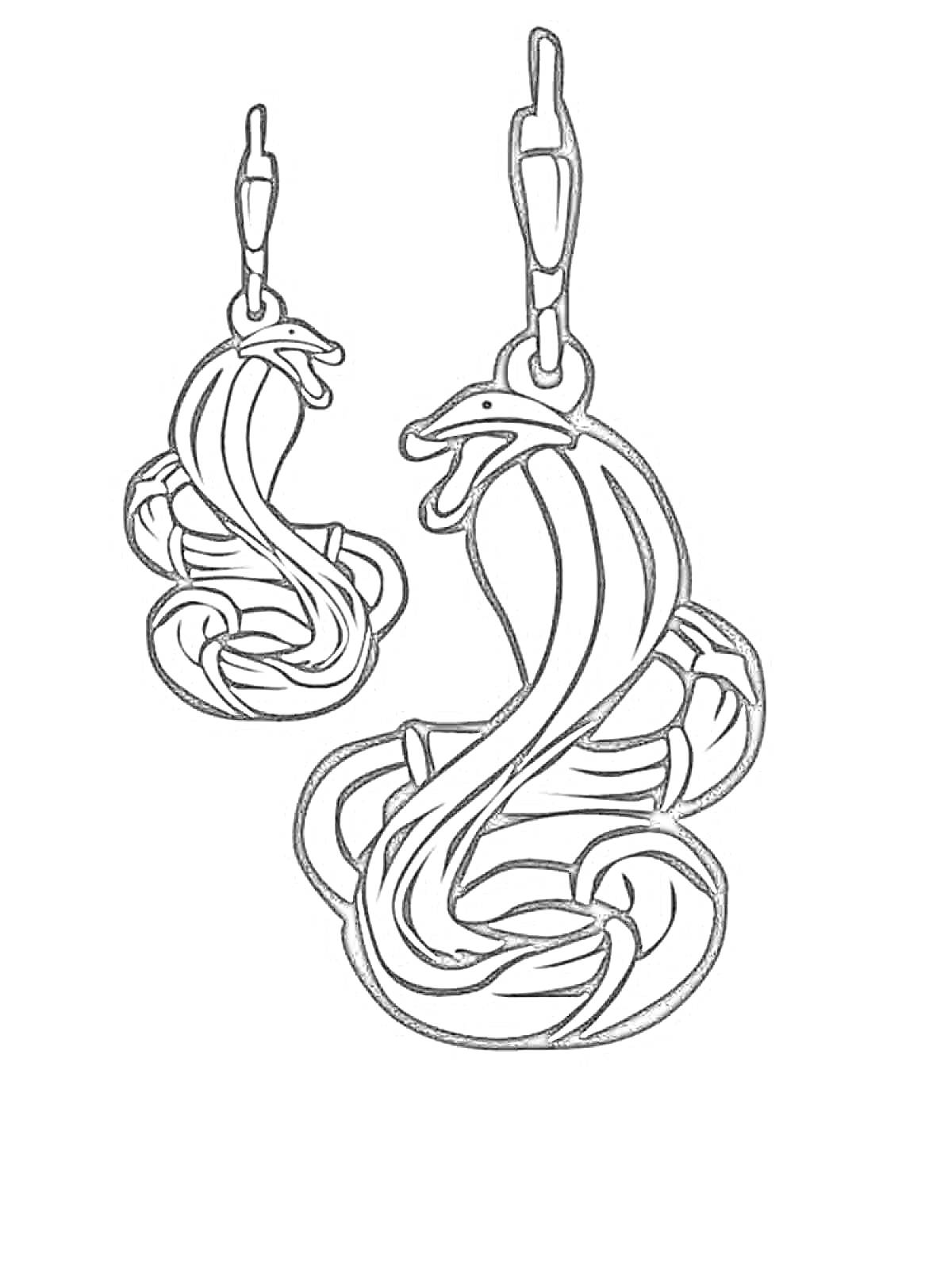 Раскраска Серьги в форме змеи