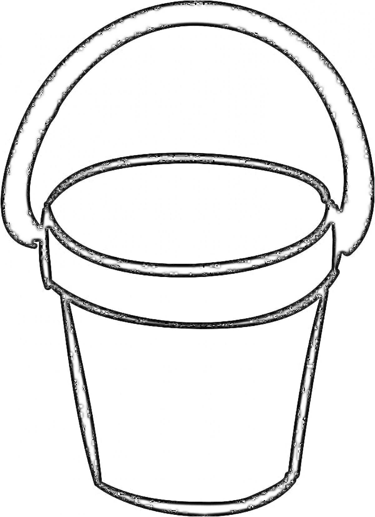 Раскраска Ведро с ручкой для раскрашивания