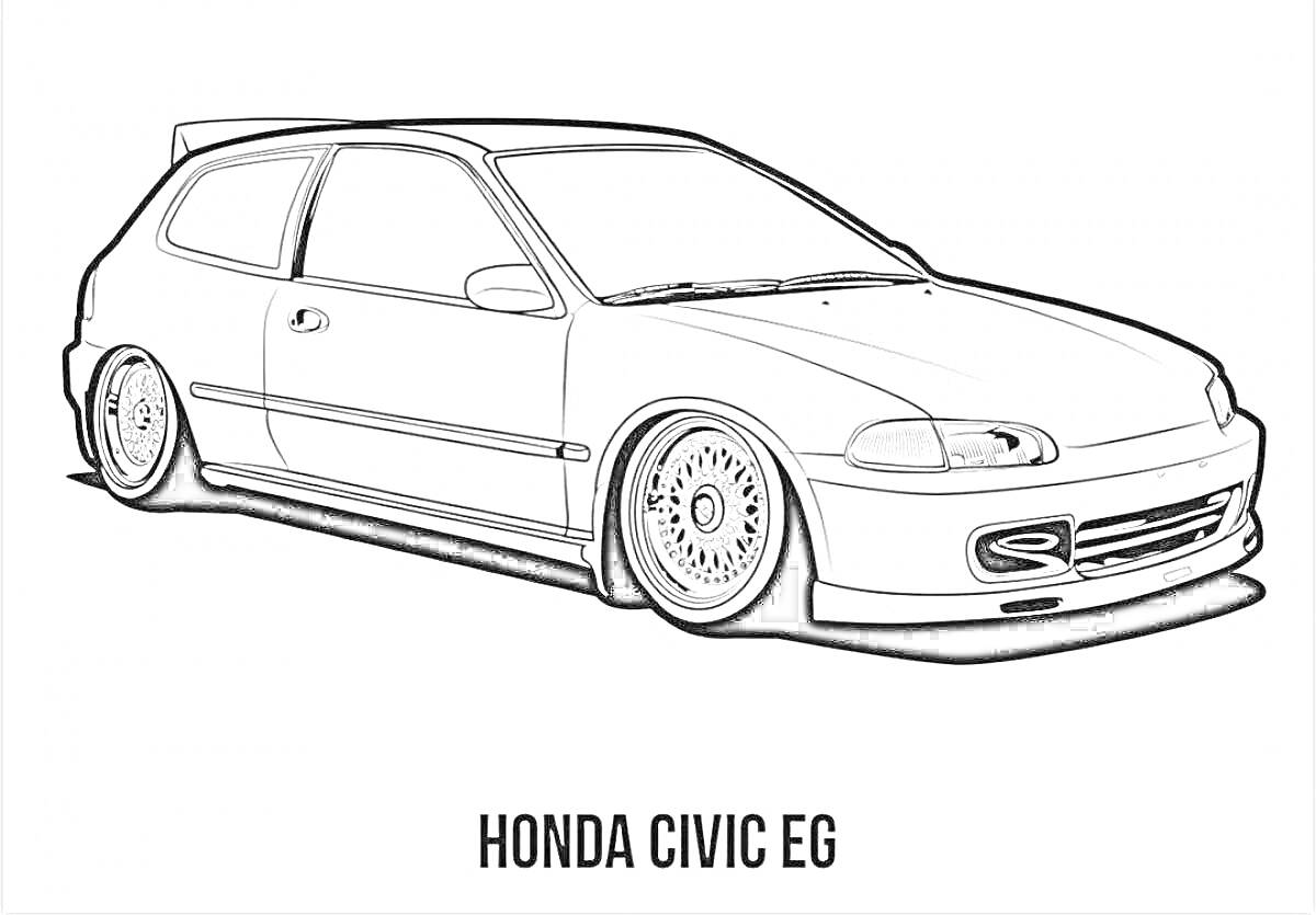 Honda Civic EG, автомобилем с низким дорожным просветом и большими дисками