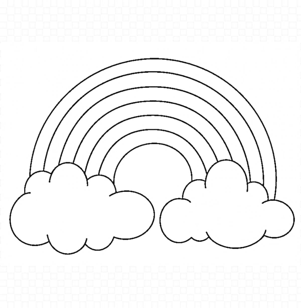 Раскраска Радуга с двумя облаками