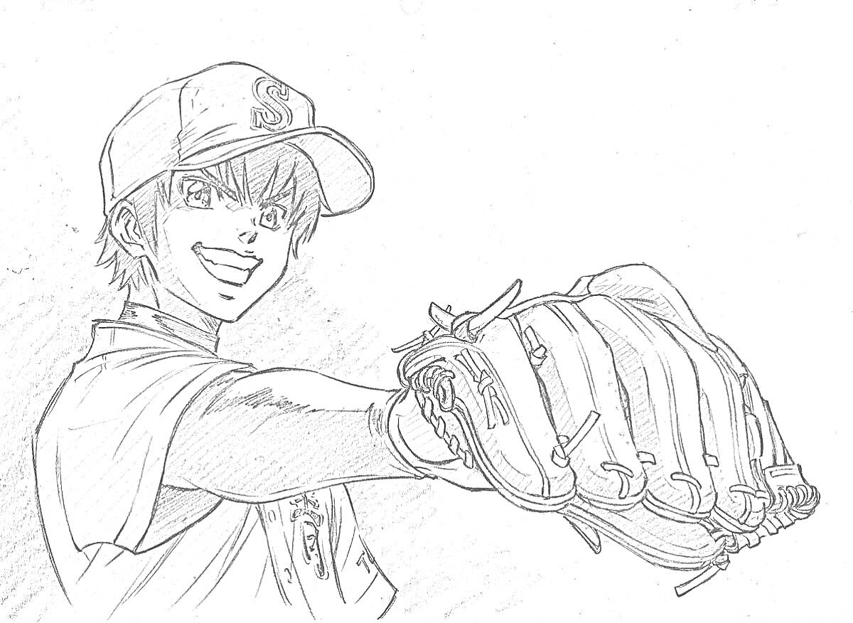 На раскраске изображено: Бейсбол, Спортсмен, Спортивная форма