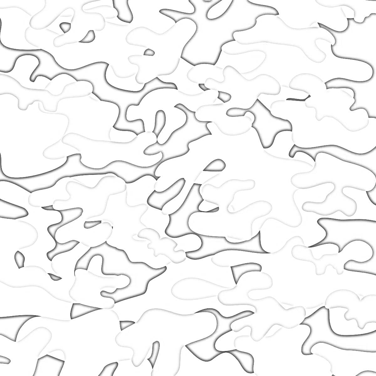 Раскраска Черно-белый камуфляжный узор с пятнами различных оттенков серого