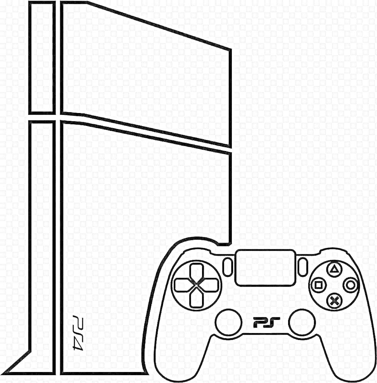 Раскраска Sony PlayStation 5 со стиком