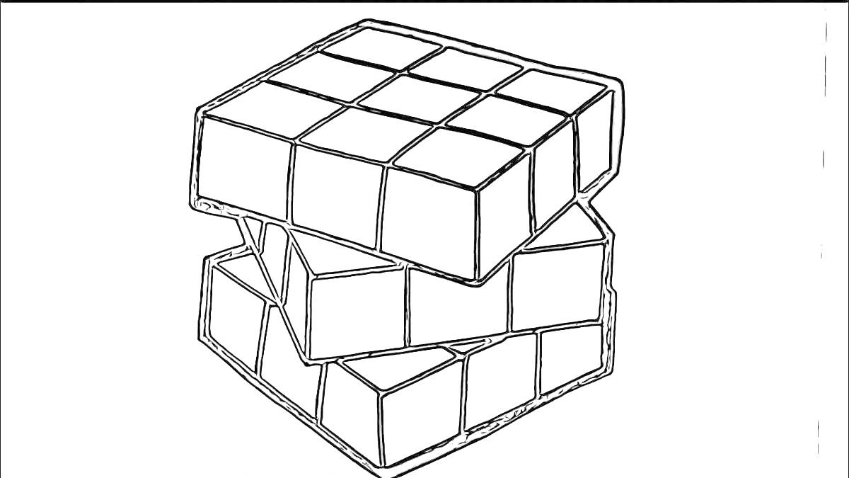 На раскраске изображено: Кубик рубика, Головоломка, Вращение, Игрушки