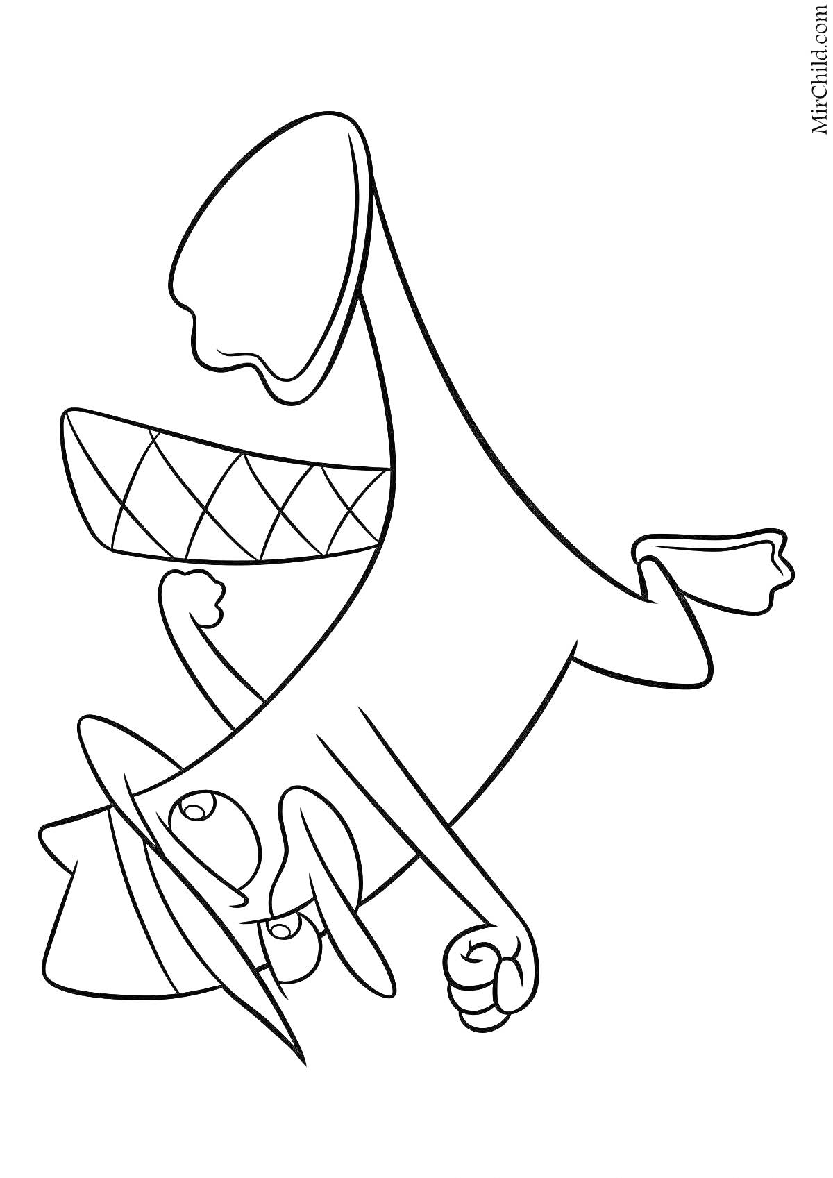 Раскраска Утконос Перри в шляпе с поднятым кулаком