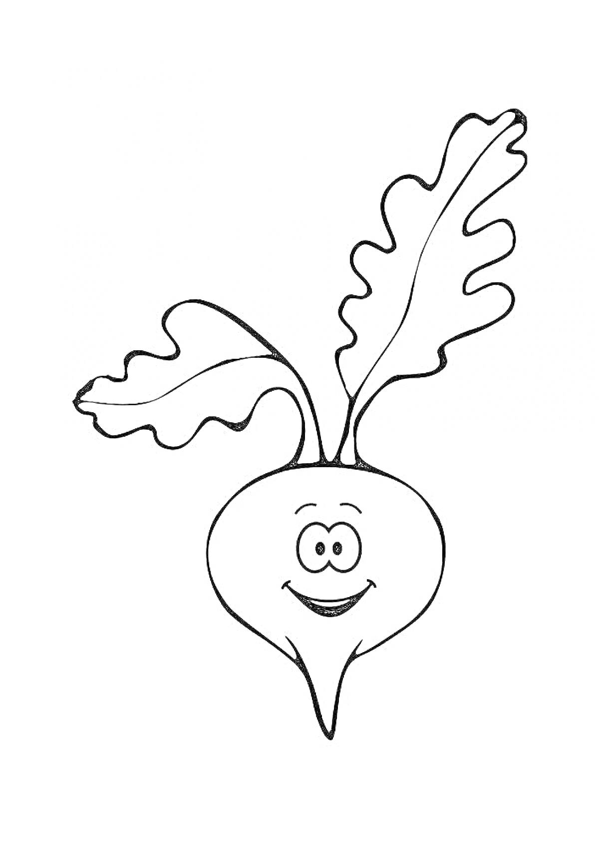 На раскраске изображено: Листья, Улыбка