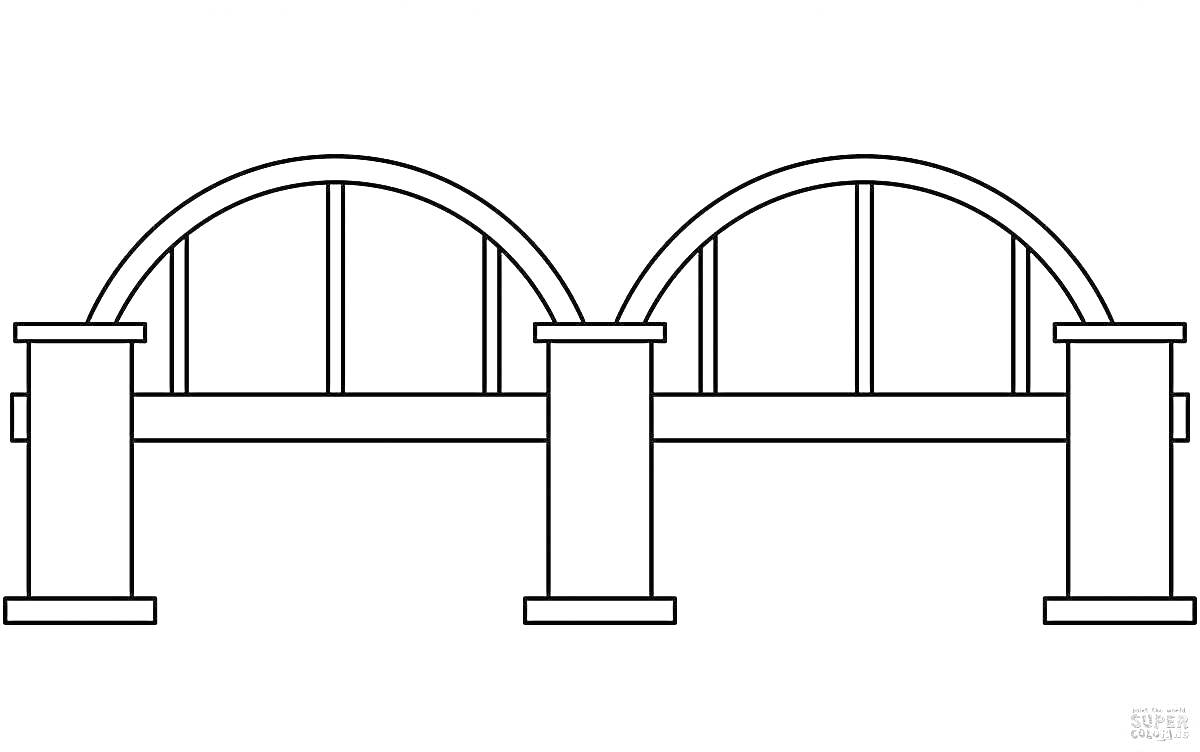 Арочный мост с двумя пролётами