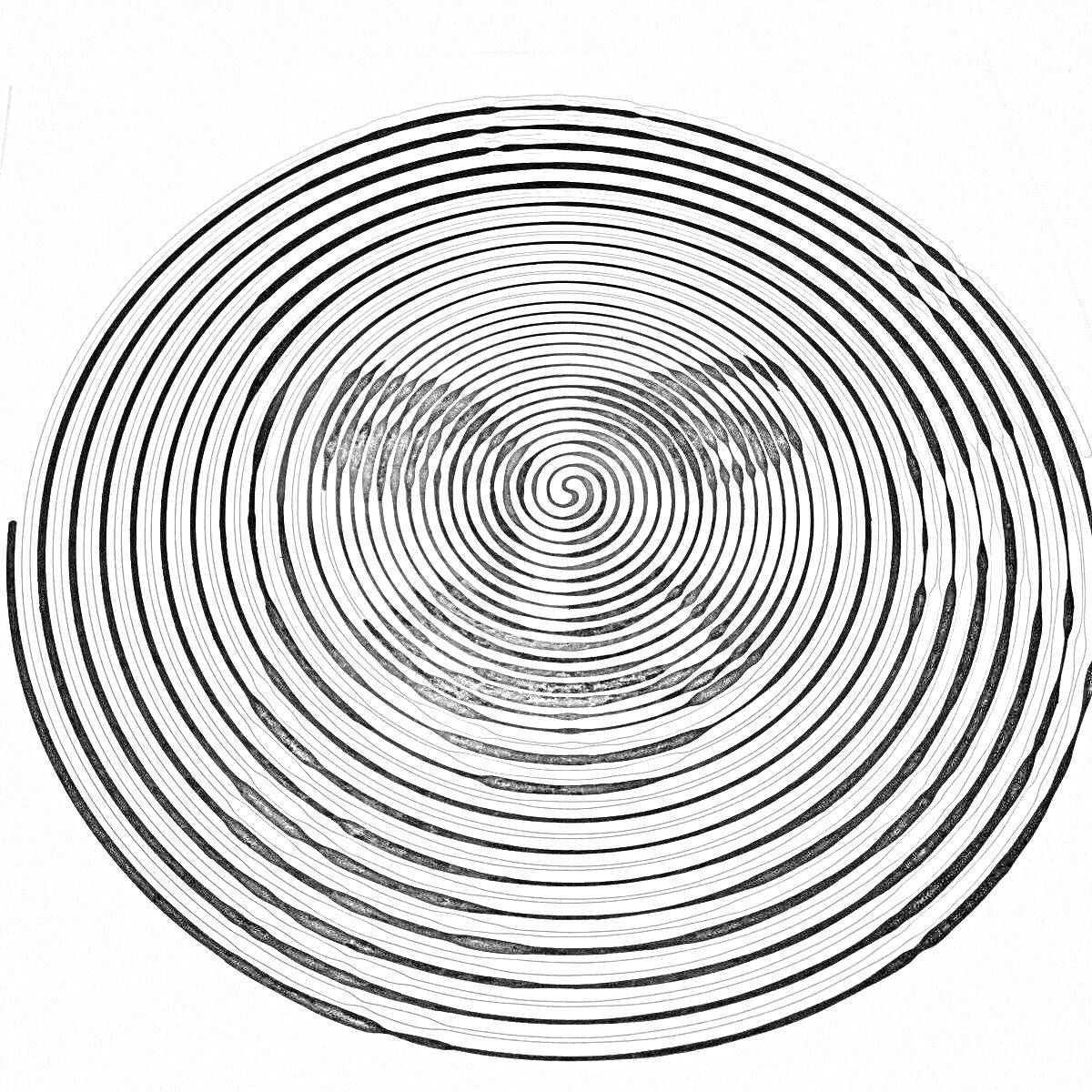Раскраска Спиральная раскраска с изображением человека