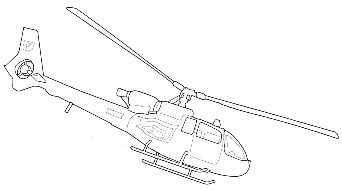 Раскраска Вертолет из игры Among Us
