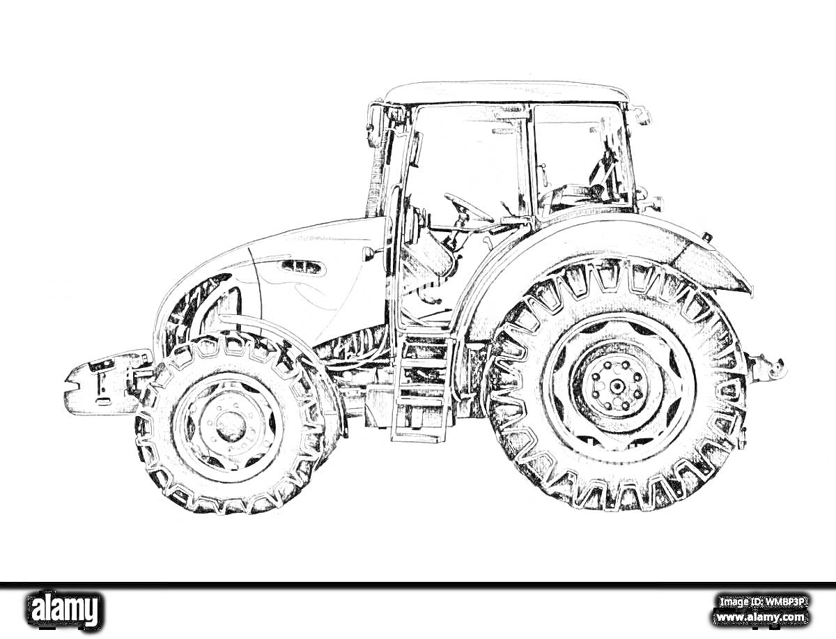 На раскраске изображено: Трактор, К-700, Сельскохозяйственная техника, Колёса, Техника