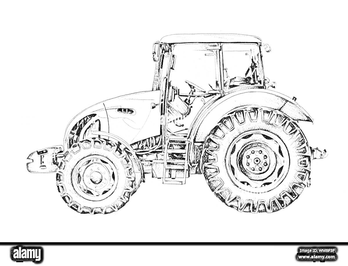 Раскраска К-700 трактор с детализированными колесами, кабиной и элементами конструкции