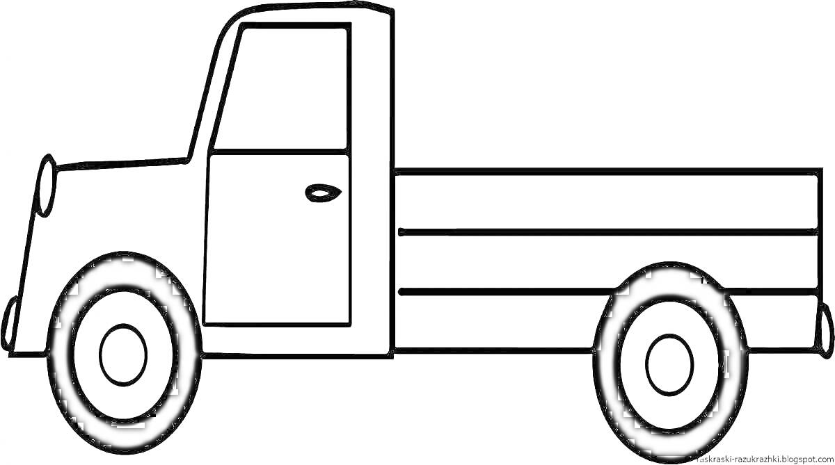 Раскраска Грузовик с кабиной и кузовом без колес