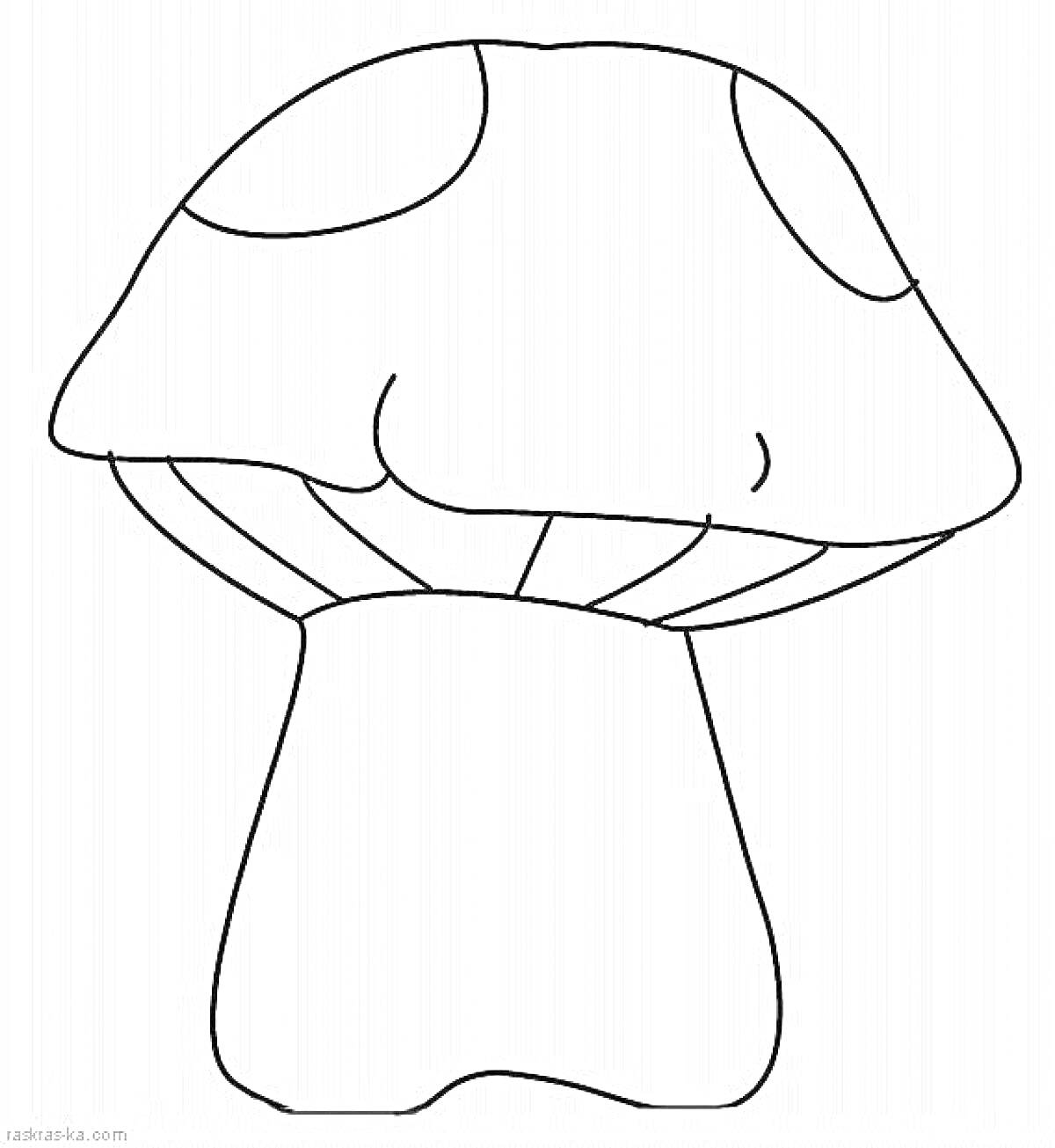 Раскраска гриб с пятнистой шляпкой