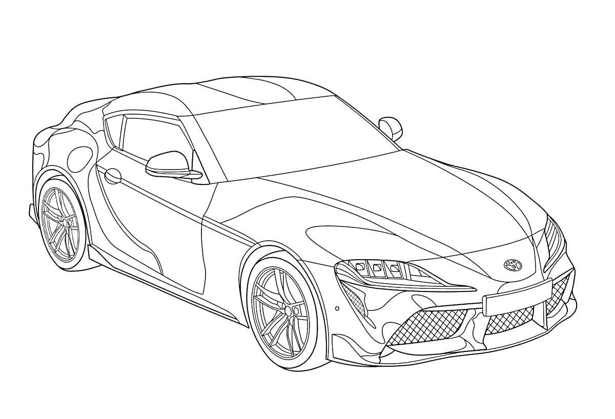 Раскраска Спортивный автомобиль Toyota Supra из фильма 