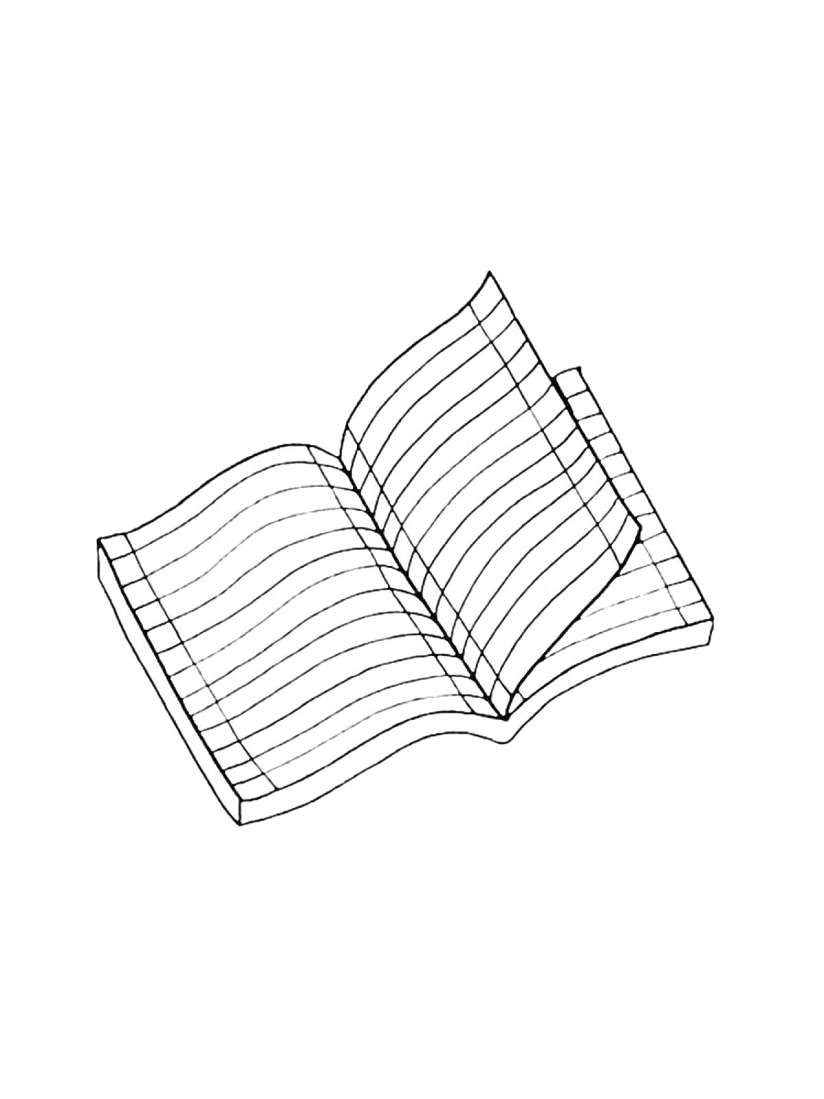 Открытая тетрадь с линованными страницами