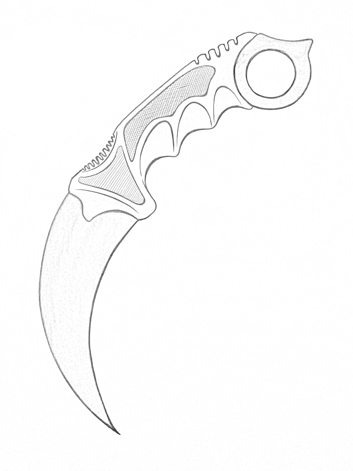 На раскраске изображено: Керамбит, Нож, Standoff 2, Оружие, Игровой предмет